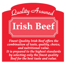 Butcher Label 'Quality Assured Irish Beef'